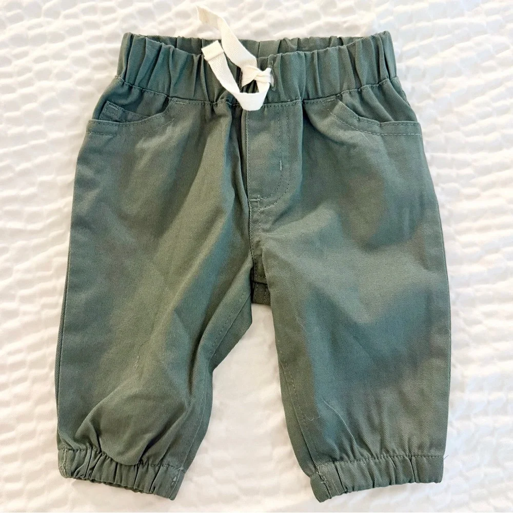 Carter's Just One You Baby Boy 2pc Plaid Button-Up Bodysuit & Pants Set Green 3M